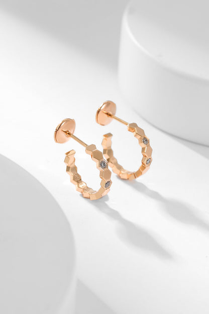 [Amore Jewelry]BEE LOVE DIAMOND HOOP EARRINGS