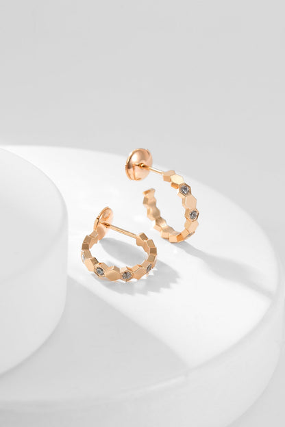 [Amore Jewelry]BEE LOVE DIAMOND HOOP EARRINGS
