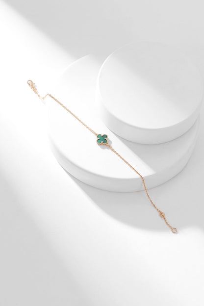 [Amore Jewelry]CLOVER BRACELET MALACHITE 1 MOTIF