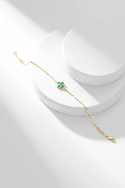 [Amore Jewelry]CLOVER BRACELET MALACHITE 1 MOTIF