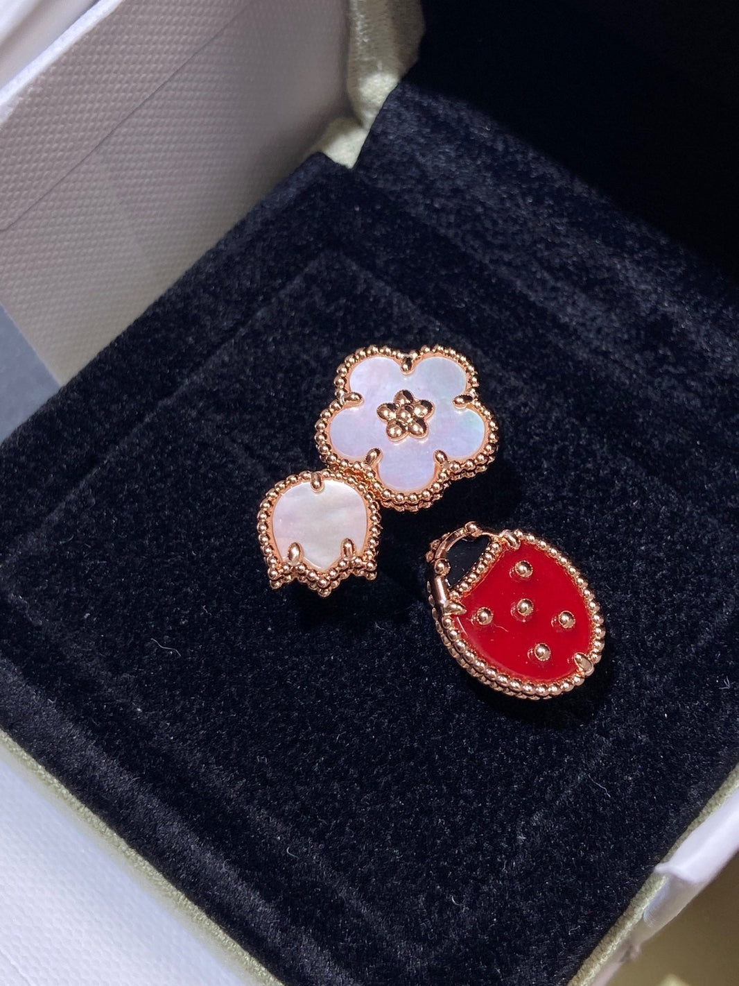 [Amore Jewelry]LUCKY 3 MOTIF ROSE GOLD RING