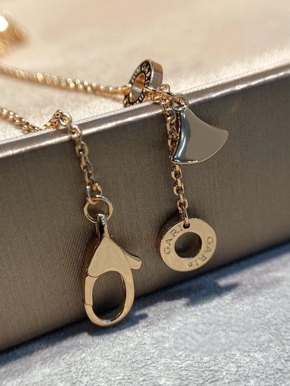 [Amore Jewelry]DREAM MOP DIAMOND PAVED PINK GOLD NECKLACE