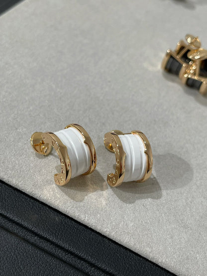 [Amore Jewelry]ZERO 1 PINK GOLD CERAMIC EARRINGS