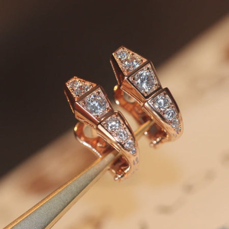 [Amore Jewelry]SERPENT PINK GOLD DIAMOND EARRINGS