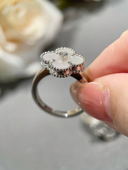 [Amore Jewelry]CLOVER SILVER MOP DIAMOND RING
