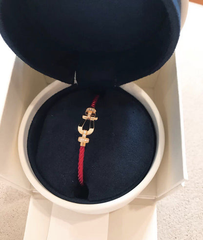 [Amore Jewelry]FORCE 10 HALF DIAMOND PINK GOLD RED CORDERI LARGE AND MEDIUM MODEL