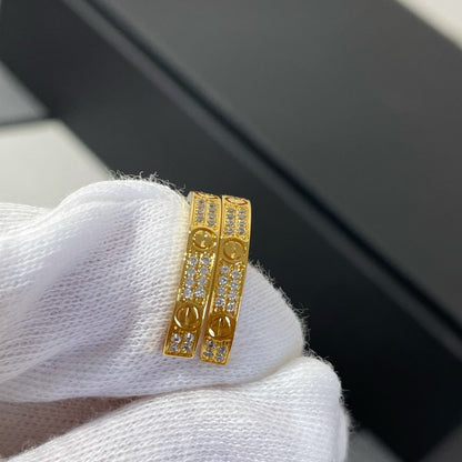 [Amore Jewelry]LOVE DIAMOND GOLD HOOP EARRINGS