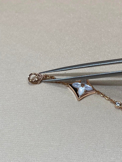 [Amore Jewelry]STAR 4 MOTIF MOP DIAMOND PINK GOLD BRACELET