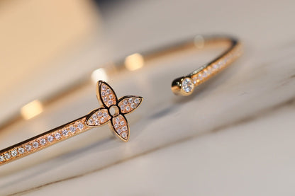 [Amore Jewelry]IDYLLE GOLD OPEN BRACELET DIAMOND PAVED