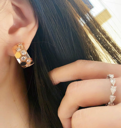 [Amore Jewelry]BEE LOVE DIAMOND HOOP EARRINGS