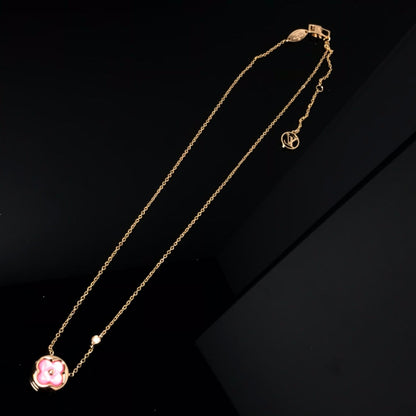 [Amore Jewelry]COLOR BLOSSOM PINK MOP SUN GOLD NECKLACE
