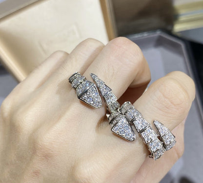 [Amore Jewelry]SERPENTI LARGE RING SILVER DIAMOND PAVED