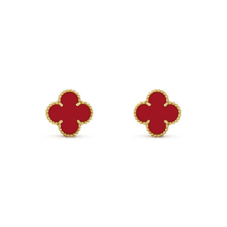 [Amore Jewelry]CLOVER MINI 9.5MM CARNELIAN EARRINGS