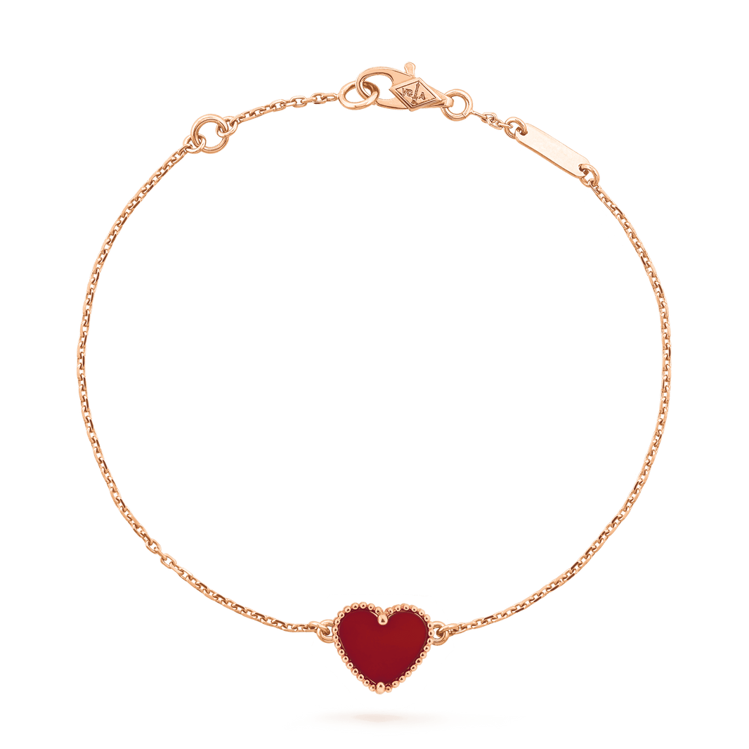 [Amore Jewelry]HEART CARNELIAN PINK GOLD BRACELET