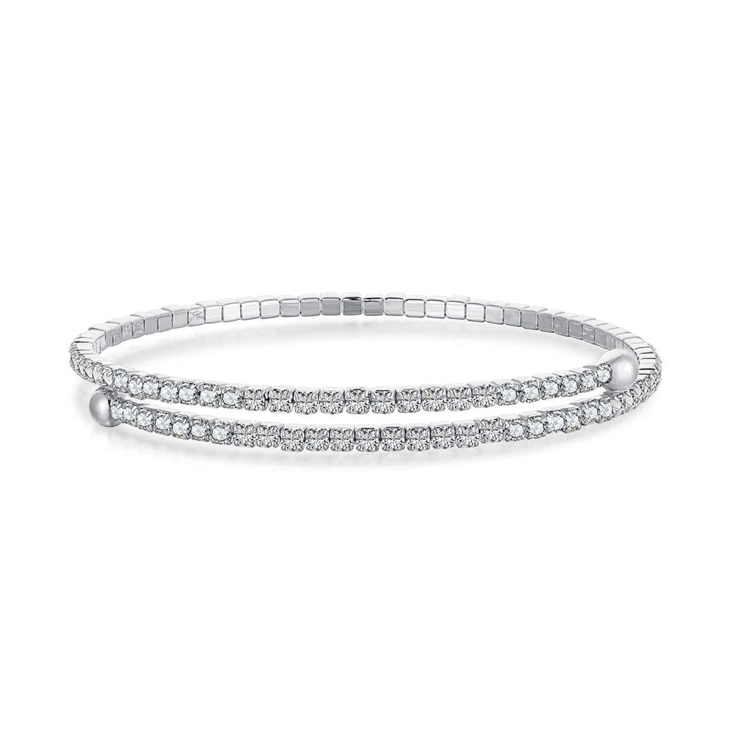 [Amore Jewelry]Row of Diamonds Round Fashion Bracelet