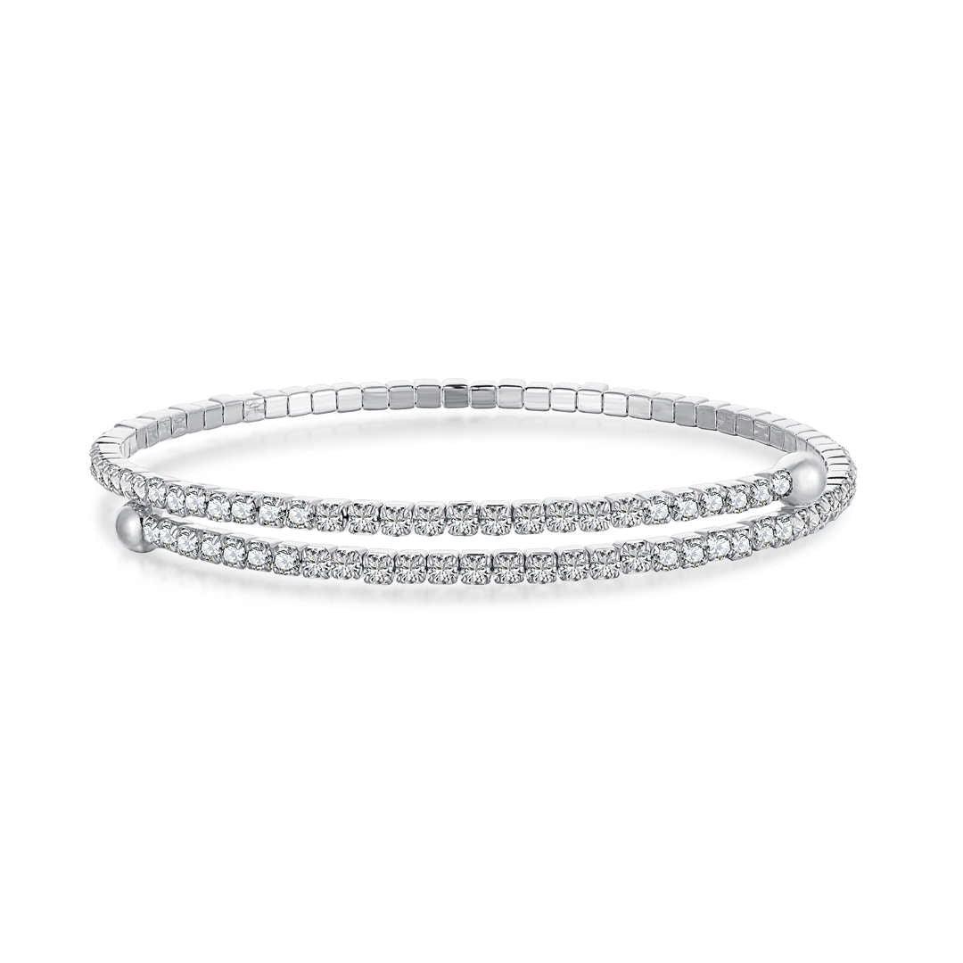 [Amore Jewelry]Row of Diamonds Round Fashion Bracelet