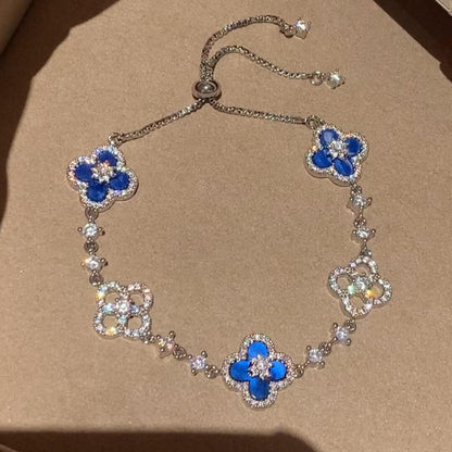 [Amore Jewelry]CLOVER 5 MOTIF PINK BLUE RED WHITE BRACELET