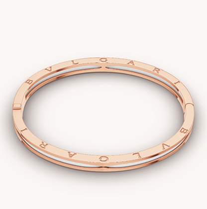 [Amore Jewelry]ZERO 1 PINK GOLD WITH WHITE CERAMIC BRACELET