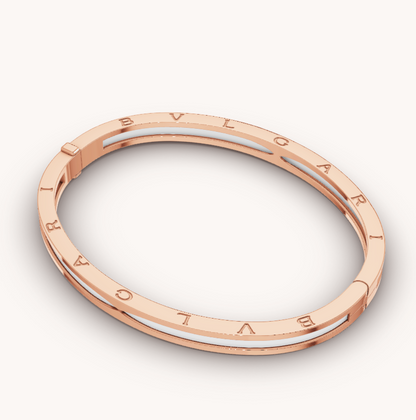[Amore Jewelry]ZERO 1 PINK GOLD WITH WHITE CERAMIC BRACELET