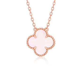 [Amore Jewelry]CLOVER 15MM PINK MOTHER-OF-PEARL SINGLE FLOWER NECKLACE