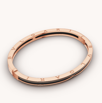 [Amore Jewelry]ZERO 1 PINK GOLD WITH MATTE BLACK CERAMIC BRACELET