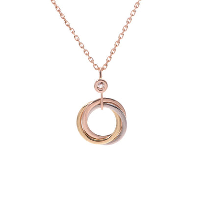 [Amore Jewelry]TRINITY SILVER GOLD PINK GOLD NECKLACE