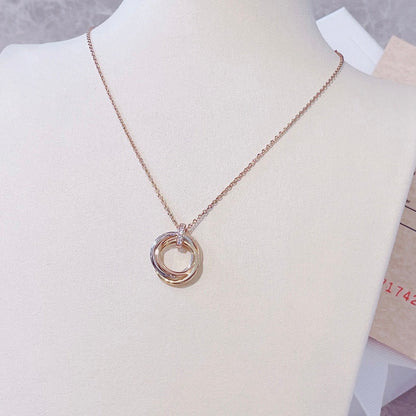 [Amore Jewelry]TRINITY NECKLACE GOLD  DIAMONDS