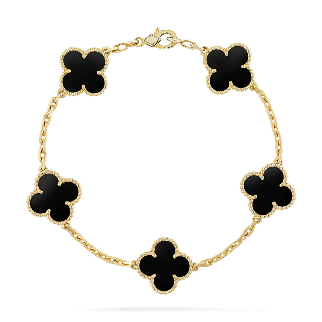 [Amore Jewelry]CLOVER  5 MOTIFS BLACK ONYX BRACELET