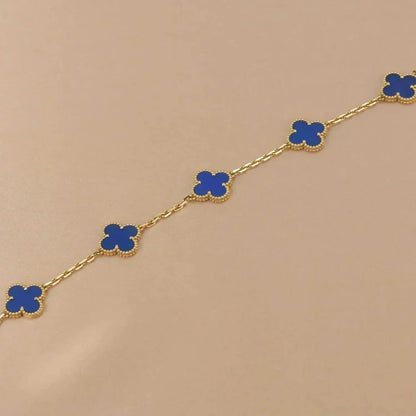 [Amore Jewelry]CLOVER 5 MOTIFS BLUE AGATE BRACELET