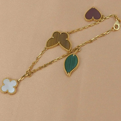[Amore Jewelry]LUCKY SPRING 5 MOTIF GOLD BRACELET