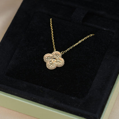 [Amore Jewelry]CLOVER 15MM  BRONZING NECKLACE