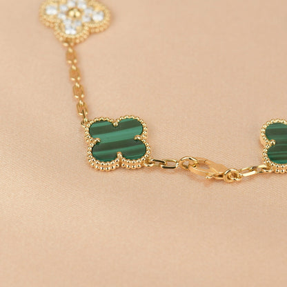 [Amore Jewelry]CLOVER  5 MOTIF MALACHITE DIAMOND BRACELET