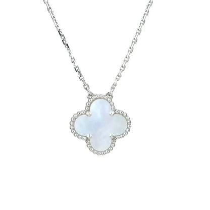 [Amore Jewelry]CLOVER  15MM WHITE MOTHER-OF-PEARL SILVER