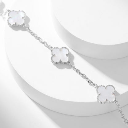[Amore Jewelry]CLOVER 10 MOTIFS WHITE MOTHER OF PEARL NECKLACE