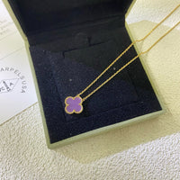 [Amore Jewelry]CLOVER 15MM  PURPLE VIOLET NECKLACE