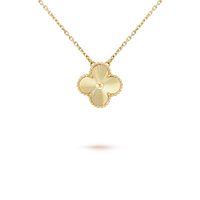 [Amore Jewelry]CLOVER 15MM LASER NECKLACE