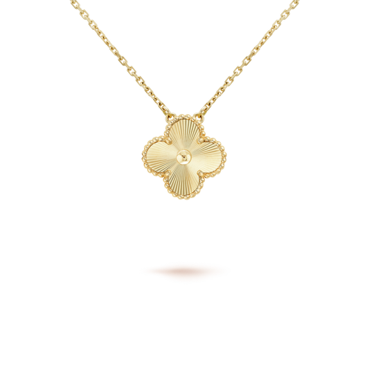 [Amore Jewelry]CLOVER 15MM LASER NECKLACE