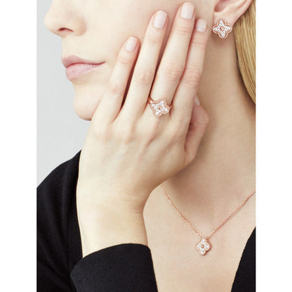 [Amore Jewelry]CLOVER 15MM DIAMOND SINGLE FLOWER NECKLACE