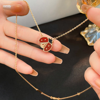 [Amore Jewelry]LUCKY  CARNELIANS LADYBUG NECKLACE