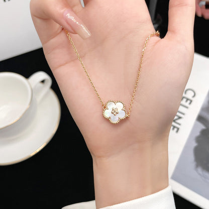 [Amore Jewelry]LUCKY  WHITE MOP  PLUM BLOSSOM NECKLACE