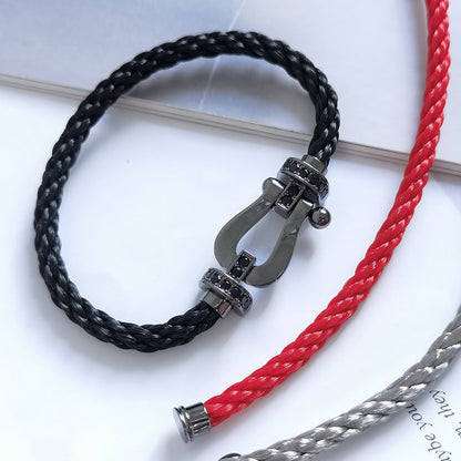 [Amore Jewelry]FORCE LARGE SERIES HORSESHOE BLACK SAMURAI BRACELET