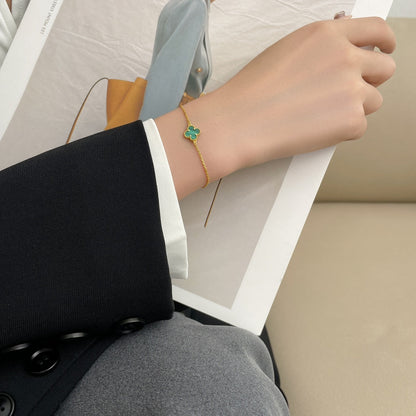 [Amore Jewelry]CLOVER BRACELET MALACHITE 1 MOTIF