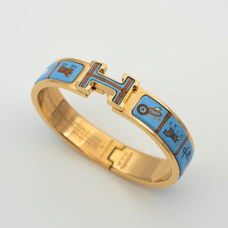 [Amore Jewelry]H PINK GOLD BRACELET BLUE CERAMIC