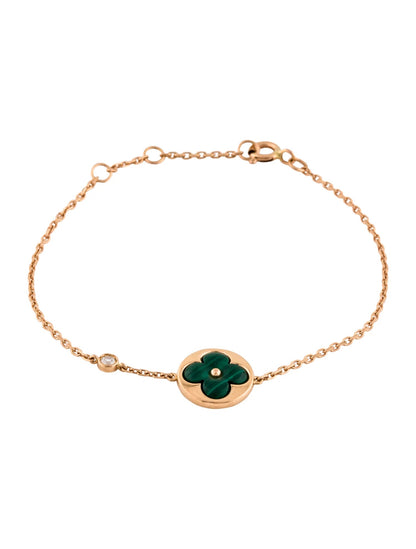 [Amore Jewelry]SUN MALACHITE 1 DIAMOND PINK GOLD BRACELET