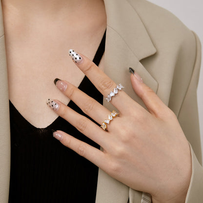 [Amore Jewelry]Delicate Multi Cut Ring