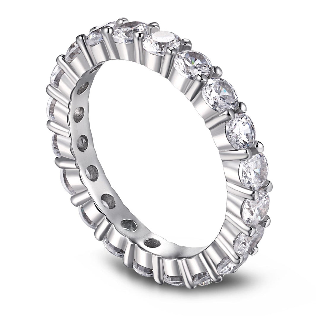 [Amore Jewelry]Sparkling Round Cut Tennis Ring