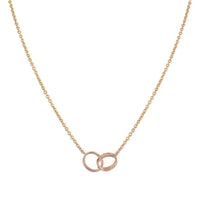 [Amore Jewelry]LOVE NECKLACE DOUBLE RING PINK GOLD