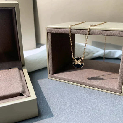 [Amore Jewelry]JEUX DE ROSE GOLD DIAMOND NECKLACE