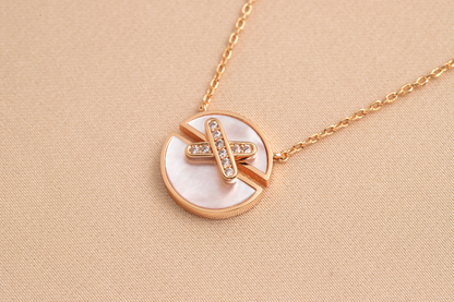 [Amore Jewelry]JEUX DE PINK GOLD DIAMOND NECKLACE