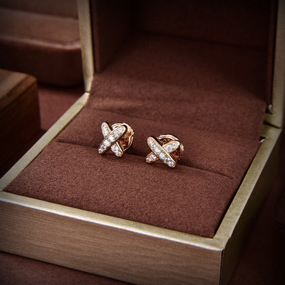 [Amore Jewelry]JEUX DE GOLD DIAMOND EARRINGS